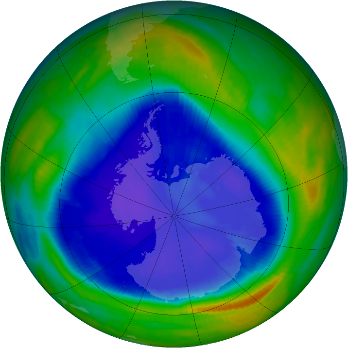Antarctic ozone map for 09 September 1999